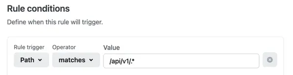 Defining rate limit rule conditions