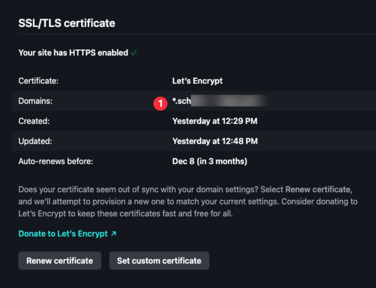 SSL certificate for wildcard subdomain