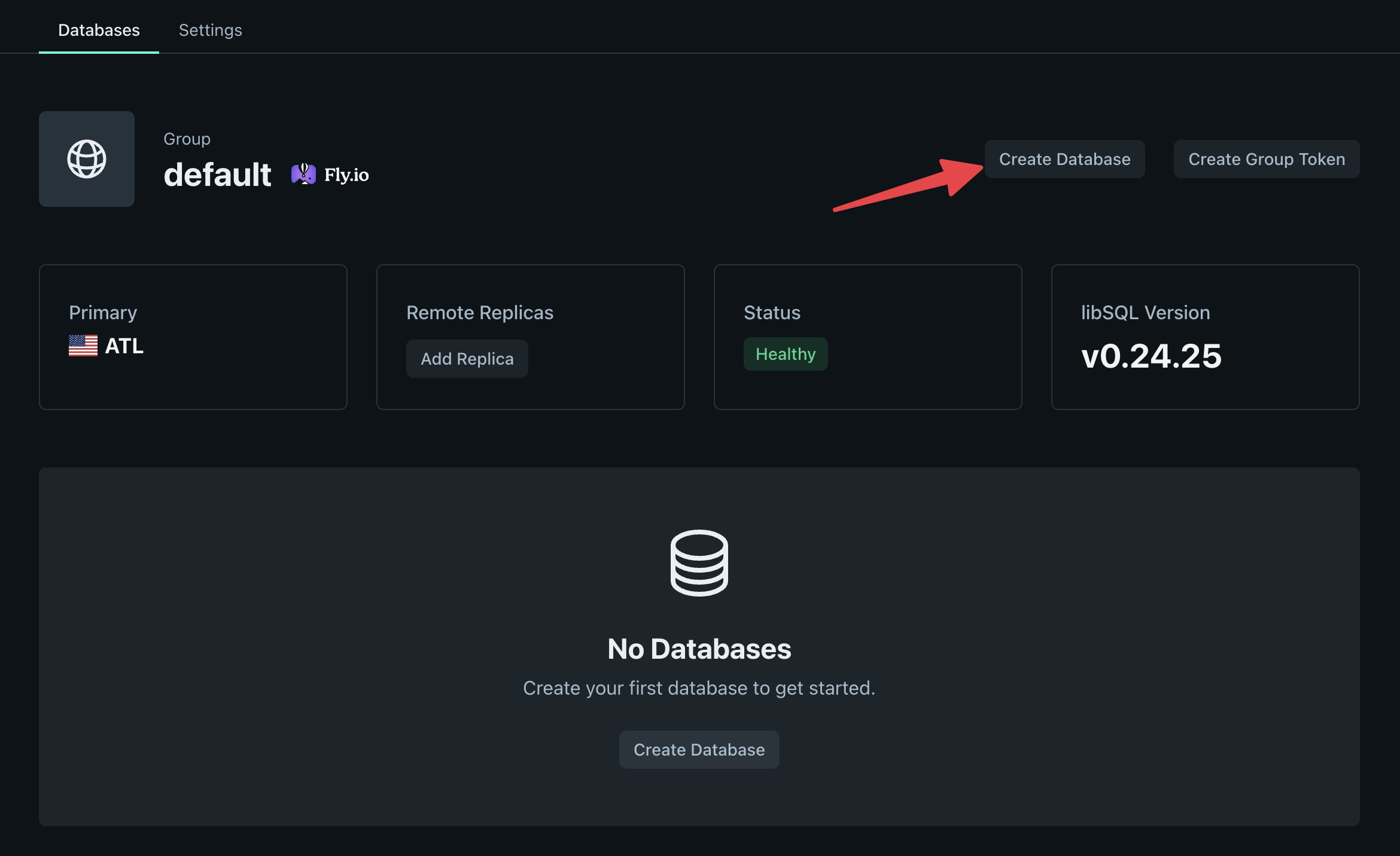 Create a new Turso database