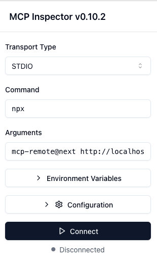 MCP Inspector UI