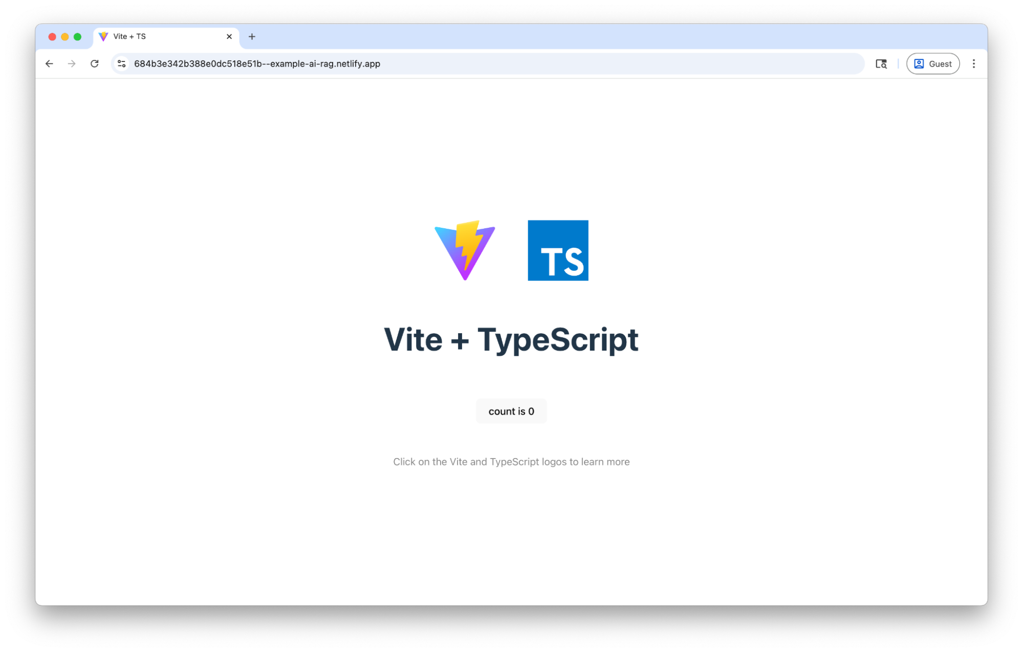 Default page for a Vite + TypeScript app